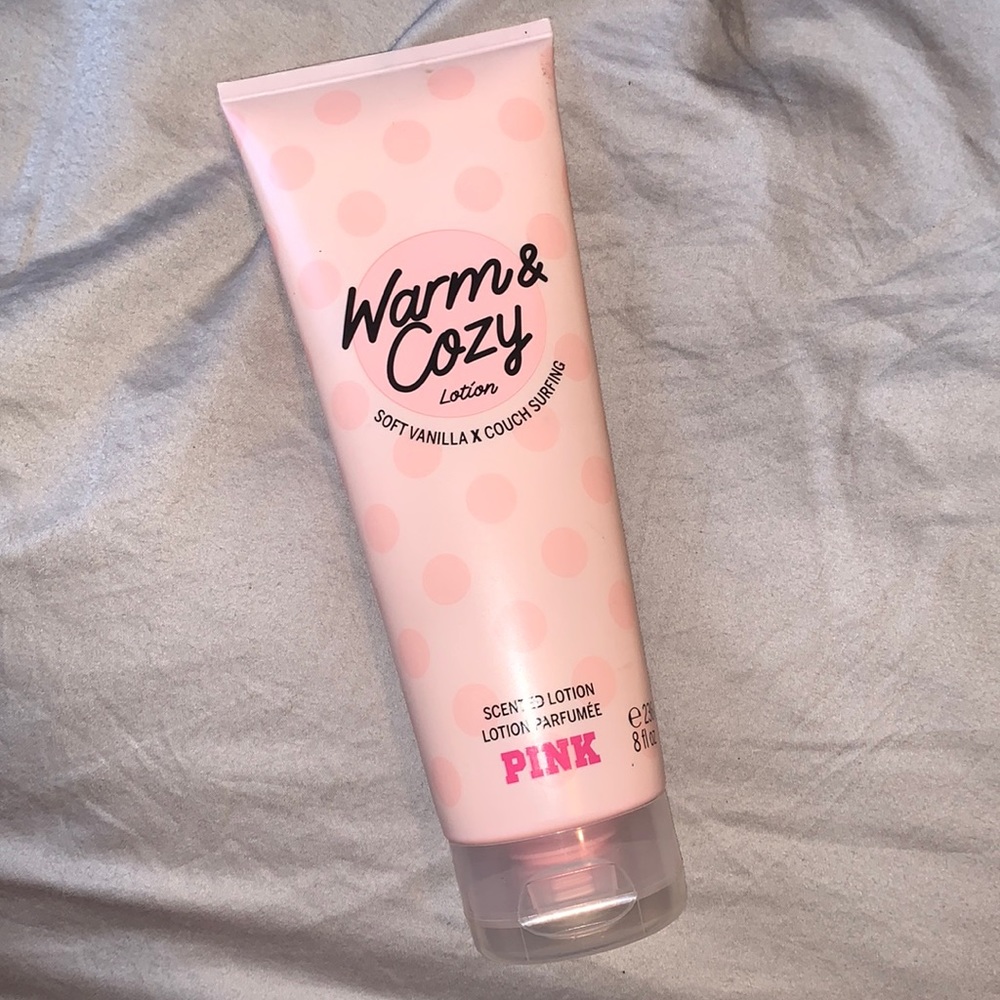 Warm and cozy lotion vs pink